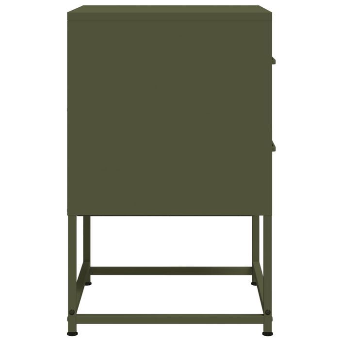 Tables de chevet 2 pcs vert olive 36x39x60,5 cm acier - Photo n°7