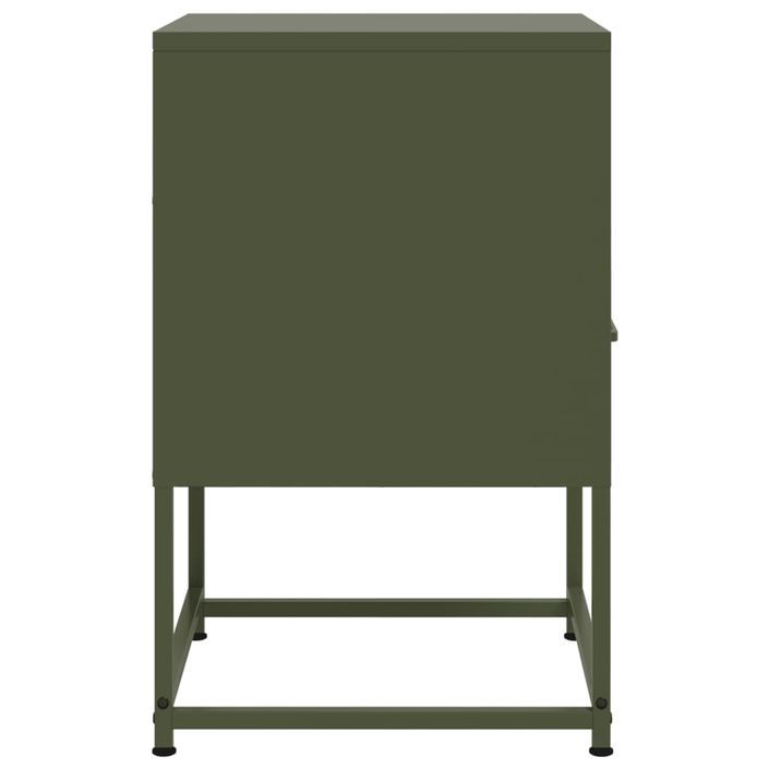 Tables de chevet 2 pcs vert olive 36x39x60,5 cm acier - Photo n°7