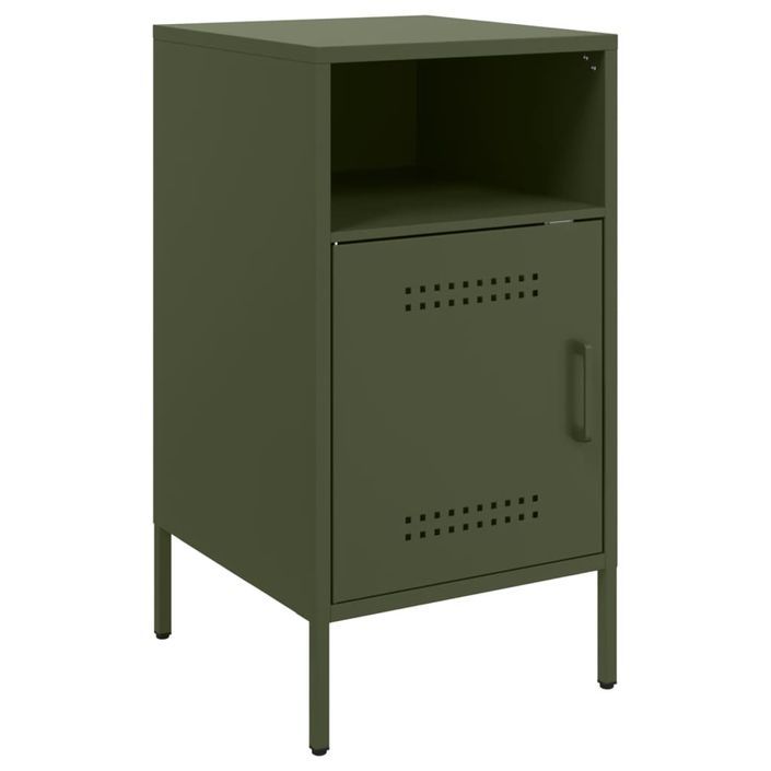 Tables de chevet 2 pcs vert olive 36x39x68 cm - Photo n°5