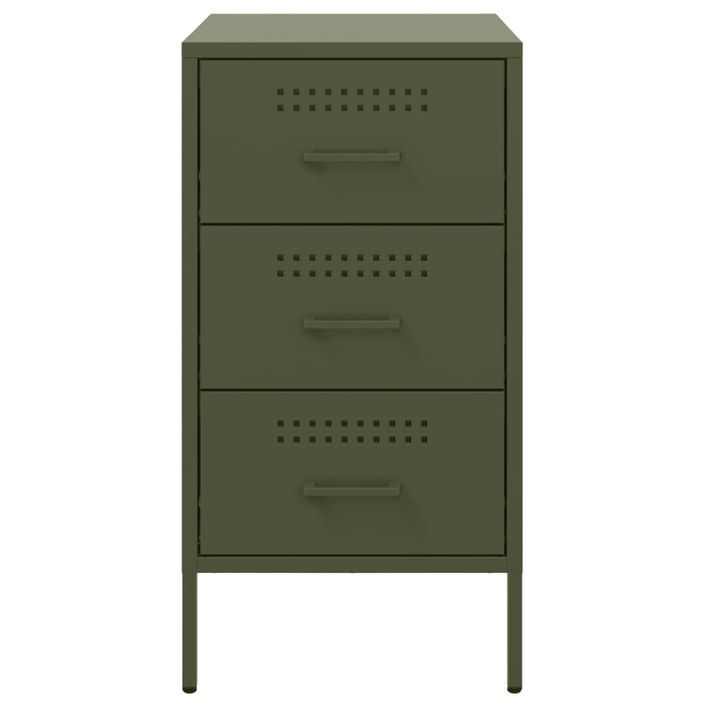 Tables de chevet 2 pcs vert olive 36x39x68 cm - Photo n°6