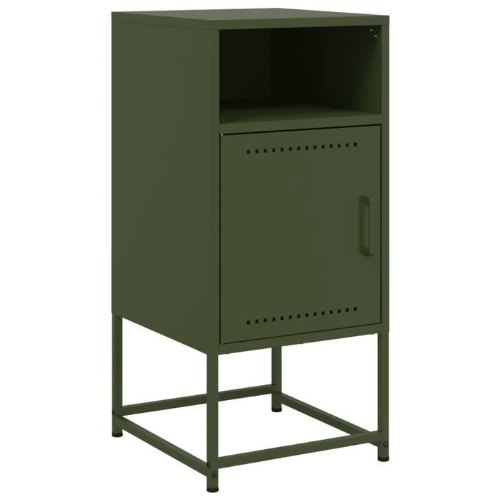 Tables de chevet 2 pcs vert olive 36x39x78 cm acier - Photo n°5