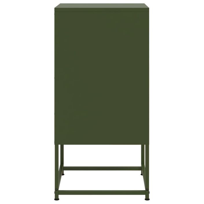 Tables de chevet 2 pcs vert olive 36x39x78 cm acier - Photo n°7