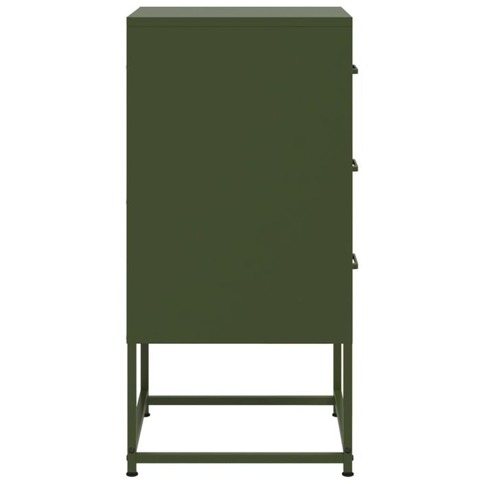 Tables de chevet 2 pcs vert olive 36x39x78 cm acier - Photo n°7