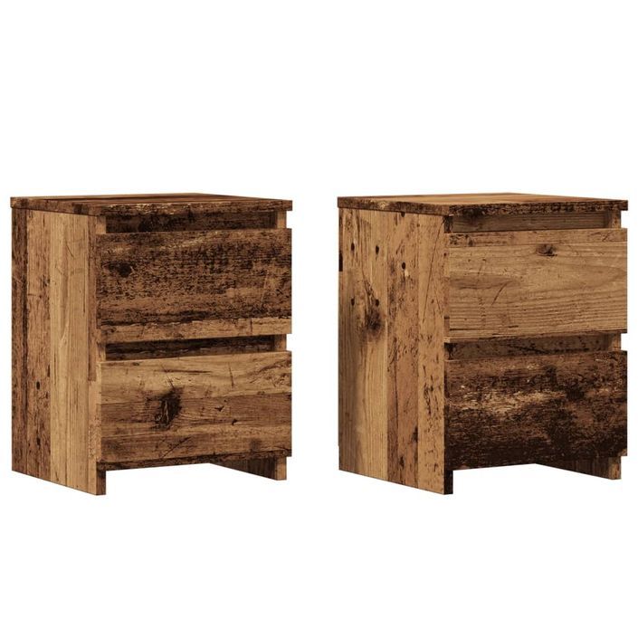 Tables de chevet 2 pcs vieux bois 30x30x40 cm bois d'ingénierie - Photo n°1