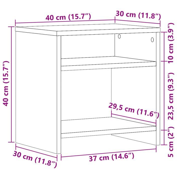 Tables de chevet 2 pcs vieux bois 40x30x40 cm bois d'ingénierie - Photo n°11