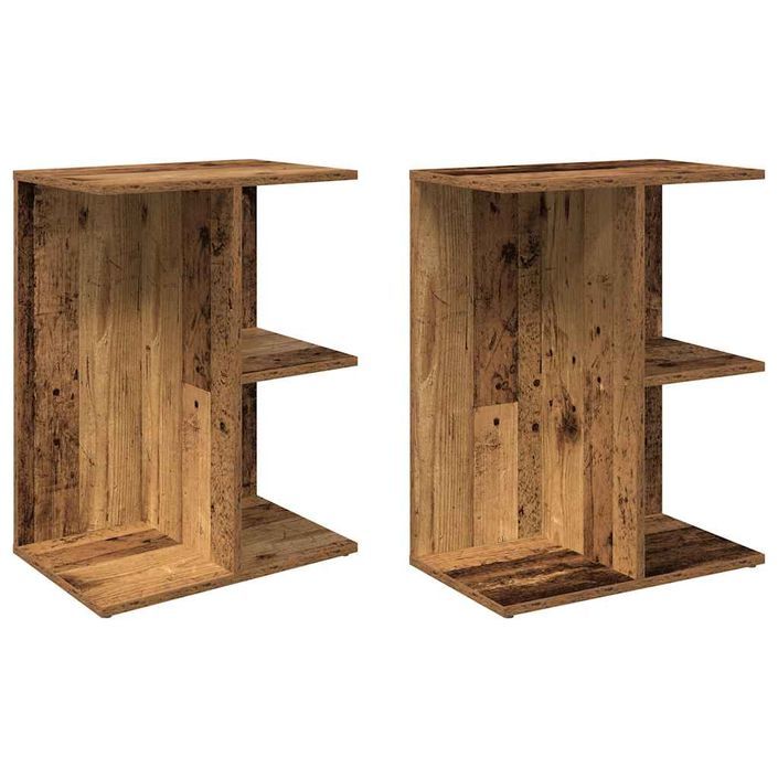 Tables de chevet 2 pcs vieux bois 46,5x29x61 cm bois ingénierie - Photo n°2