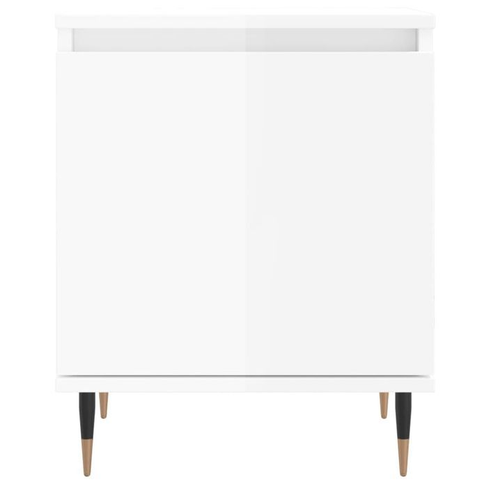 Tables de chevet 2pcs blanc brillant 40x30x50cm bois ingénierie - Photo n°5