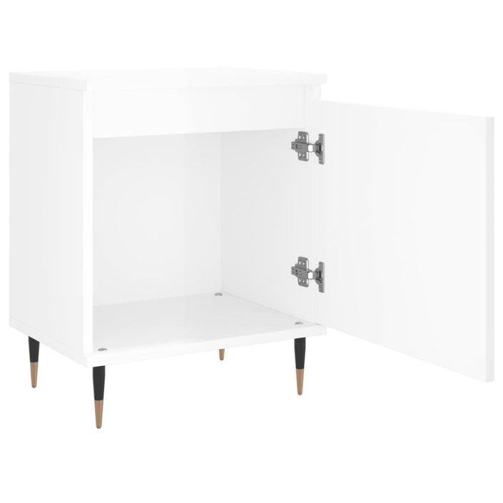 Tables de chevet 2pcs blanc brillant 40x30x50cm bois ingénierie - Photo n°6