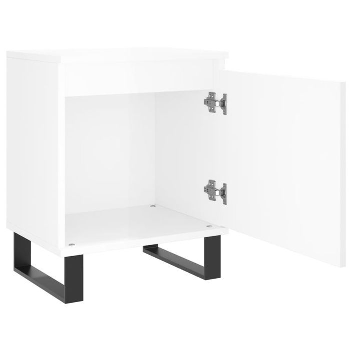 Tables de chevet 2pcs blanc brillant 40x30x50cm bois ingénierie - Photo n°6