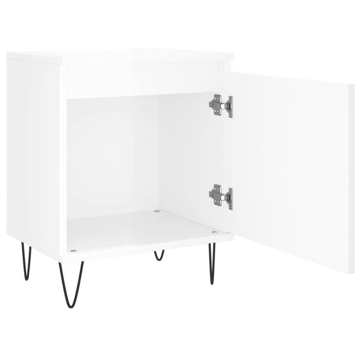 Tables de chevet 2pcs blanc brillant 40x30x50cm bois ingénierie - Photo n°6