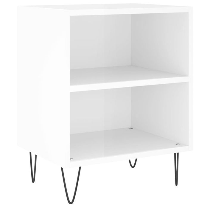 Tables de chevet 2pcs blanc brillant 40x30x50cm bois ingénierie - Photo n°4