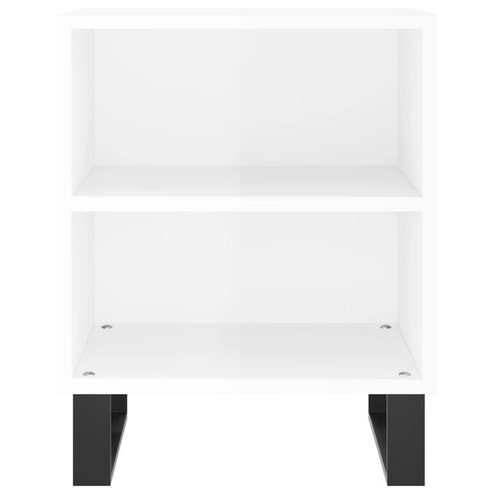 Tables de chevet 2pcs blanc brillant 40x30x50cm bois ingénierie - Photo n°5