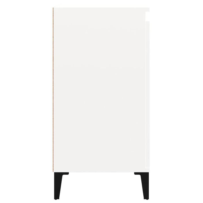 Tables de chevet 2pcs blanc brillant 40x35x70cm bois ingénierie - Photo n°8