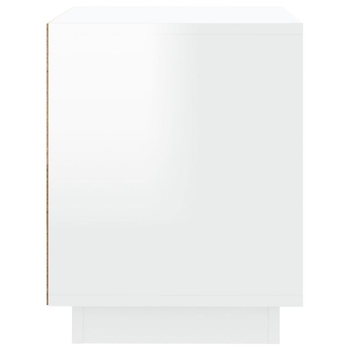 Tables de chevet 2pcs blanc brillant 44x35x45cm bois ingénierie - Photo n°8