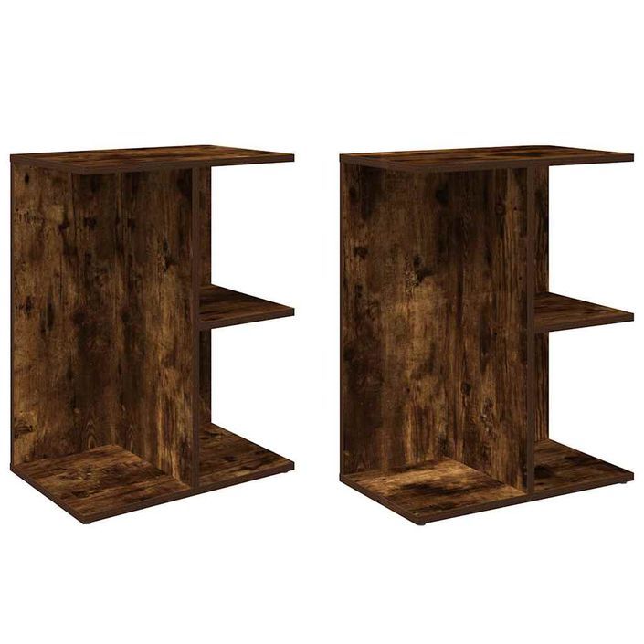 Tables de chevet 2pcs chêne fumé 46,5x29x61cm bois d’ingénierie - Photo n°2