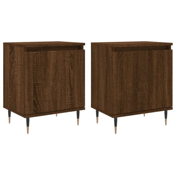 Tables de chevet 2pcs chêne marron 40x30x50cm bois d'ingénierie - Photo n°1