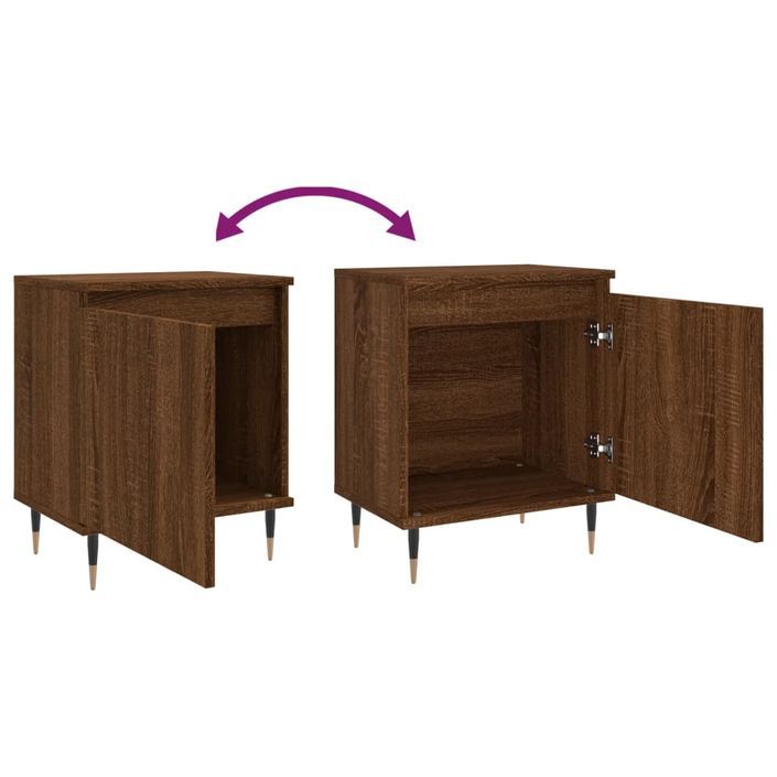 Tables de chevet 2pcs chêne marron 40x30x50cm bois d'ingénierie - Photo n°9