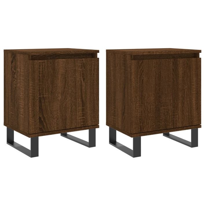 Tables de chevet 2pcs chêne marron 40x30x50cm bois d'ingénierie - Photo n°2