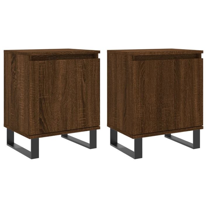 Tables de chevet 2pcs chêne marron 40x30x50cm bois d'ingénierie - Photo n°1