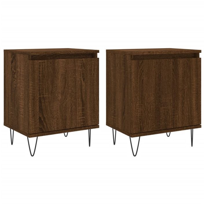 Tables de chevet 2pcs chêne marron 40x30x50cm bois d'ingénierie - Photo n°2