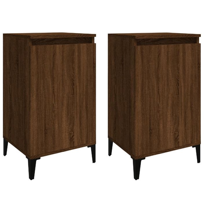 Tables de chevet 2pcs chêne marron 40x35x70cm bois d'ingénierie - Photo n°1