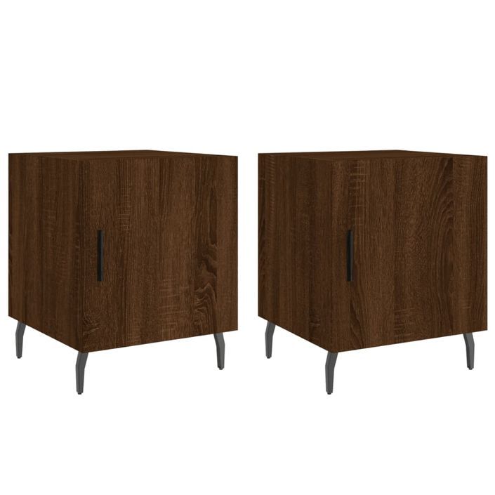 Tables de chevet 2pcs chêne marron 40x40x50cm bois d'ingénierie - Photo n°1