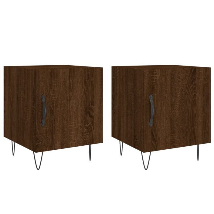 Tables de chevet 2pcs chêne marron 40x40x50cm bois d'ingénierie - Photo n°1