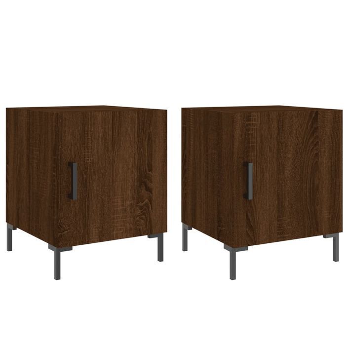 Tables de chevet 2pcs chêne marron 40x40x50cm bois d'ingénierie - Photo n°1