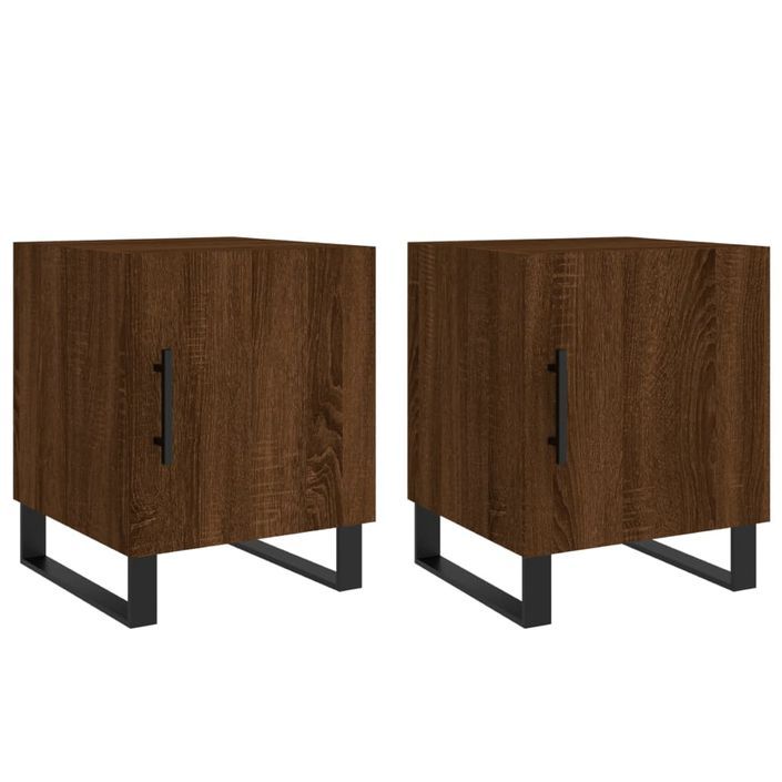 Tables de chevet 2pcs chêne marron 40x40x50cm bois d'ingénierie - Photo n°1