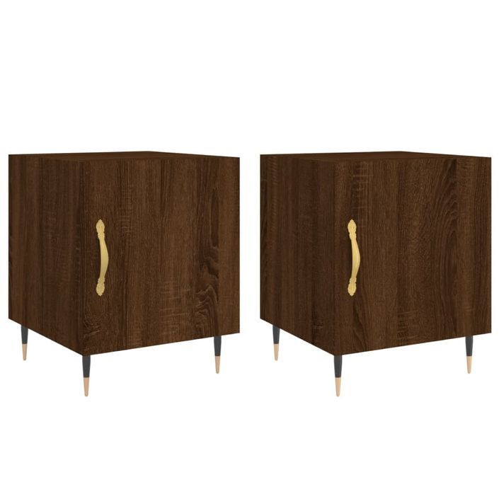 Tables de chevet 2pcs chêne marron 40x40x50cm bois d'ingénierie - Photo n°1