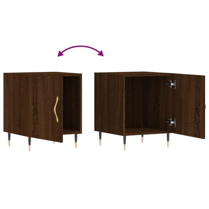 Tables de chevet 2pcs chêne marron 40x40x50cm bois d'ingénierie - Photo n°8