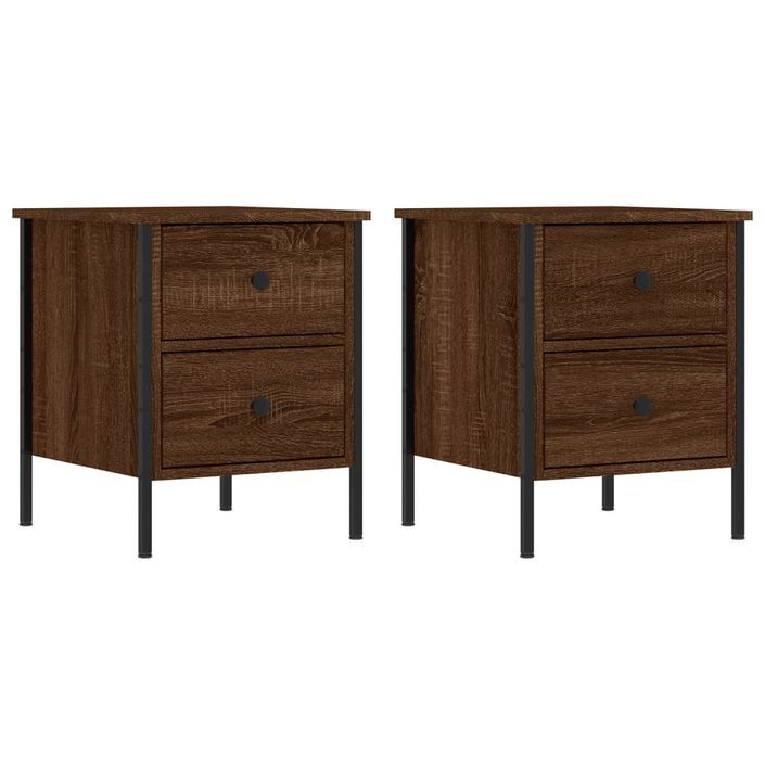 Tables de chevet 2pcs chêne marron 40x42x50cm bois d'ingénierie - Photo n°1