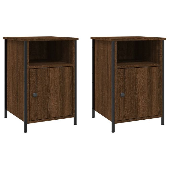 Tables de chevet 2pcs Chêne marron 40x42x60cm Bois d'ingénierie - Photo n°1