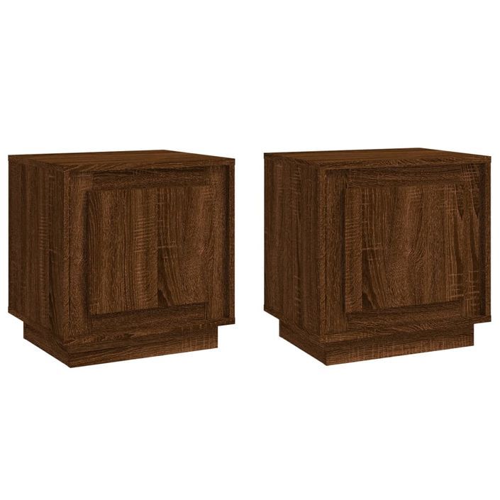 Tables de chevet 2pcs chêne marron 44x35x45cm bois d'ingénierie - Photo n°2