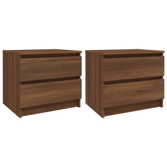 Tables de chevet 2pcs Chêne marron 50x39x43,5cm Bois ingénierie - Photo n°2