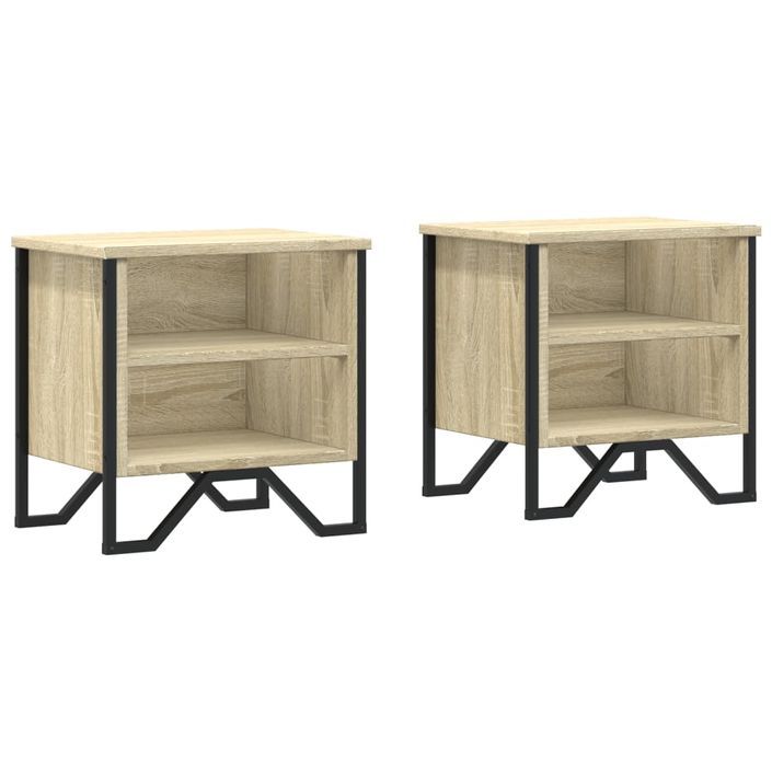 Tables de chevet 2pcs chêne sonoma 40x30x40cm bois d'ingénierie - Photo n°2