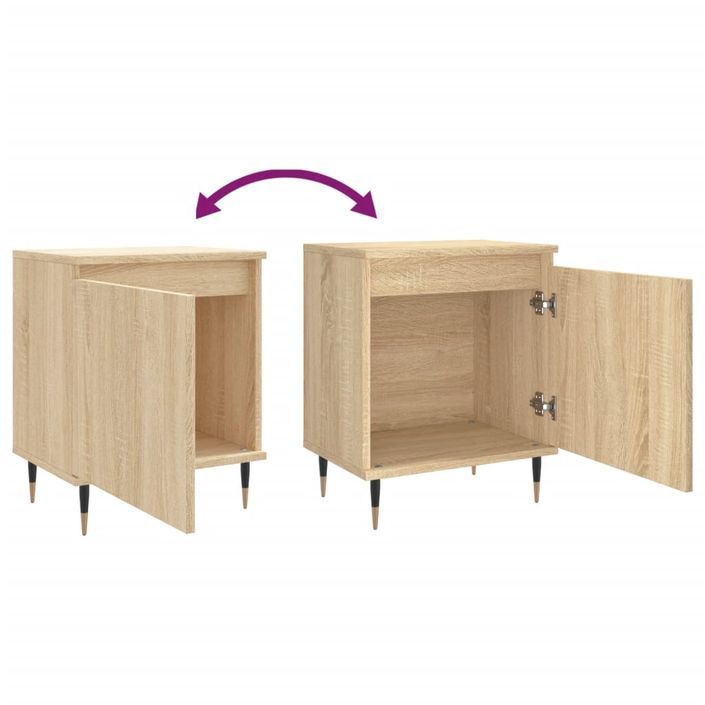 Tables de chevet 2pcs chêne sonoma 40x30x50cm bois d'ingénierie - Photo n°9