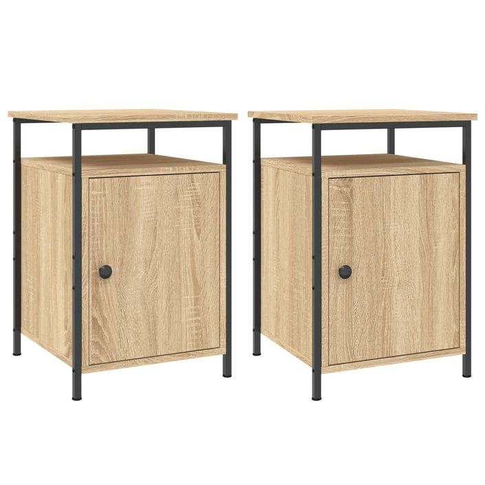 Tables de chevet 2pcs chêne sonoma 40x42x60cm bois d'ingénierie - Photo n°1