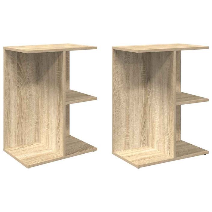 Tables de chevet 2pcs chêne sonoma 46,5x29x61cm bois ingénierie - Photo n°2