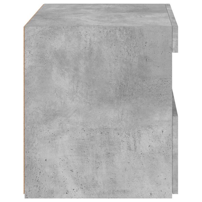 Tables de chevet avec lumières LED 2 pcs gris béton 50x40x45 cm - Photo n°10