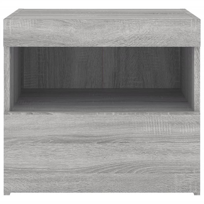 Tables de chevet avec lumières LED 2 pcs sonoma gris 50x40x45cm - Photo n°9