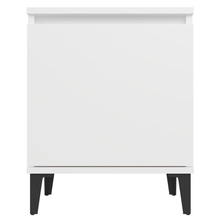 Tables de chevet avec pieds en métal 2 pcs Blanc 40x30x50 cm - Photo n°7