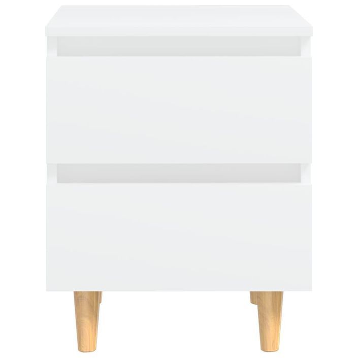 Tables de chevet avec pieds en pin Blanc 40x35x50 cm - Lot de 2 - Photo n°5