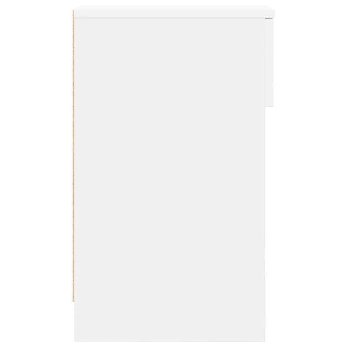 Tables de chevet avec tiroir 2 pcs blanc 20x36x60 cm - Photo n°7