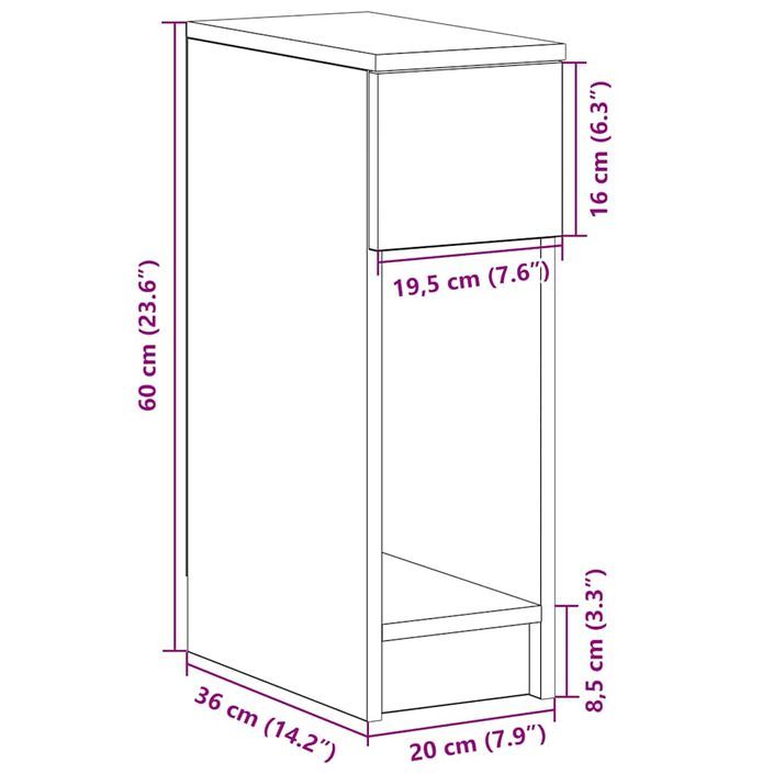 Tables de chevet avec tiroir 2 pcs blanc 20x36x60 cm - Photo n°12