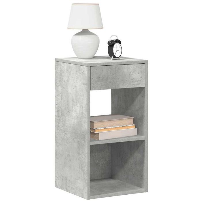 Tables de chevet avec tiroir 2 pcs gris béton 35x34x66,5 cm - Photo n°1