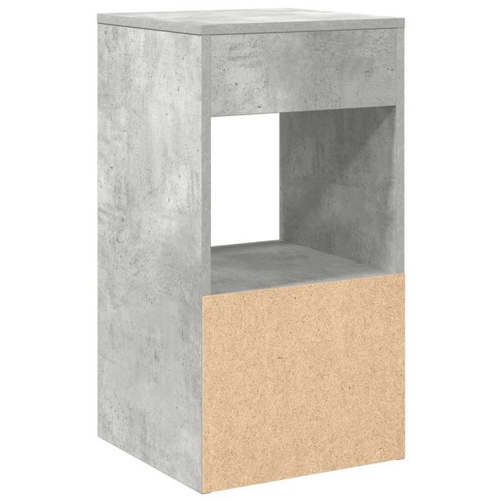 Tables de chevet avec tiroir 2 pcs gris béton 35x34x66,5 cm - Photo n°8