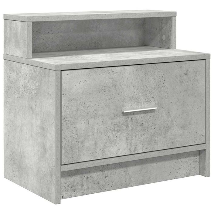 Tables de chevet avec tiroir 2 pcs gris béton 51x31x47 cm - Photo n°6