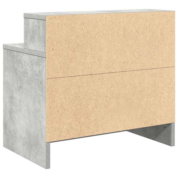 Tables de chevet avec tiroir 2 pcs gris béton 51x31x47 cm - Photo n°8