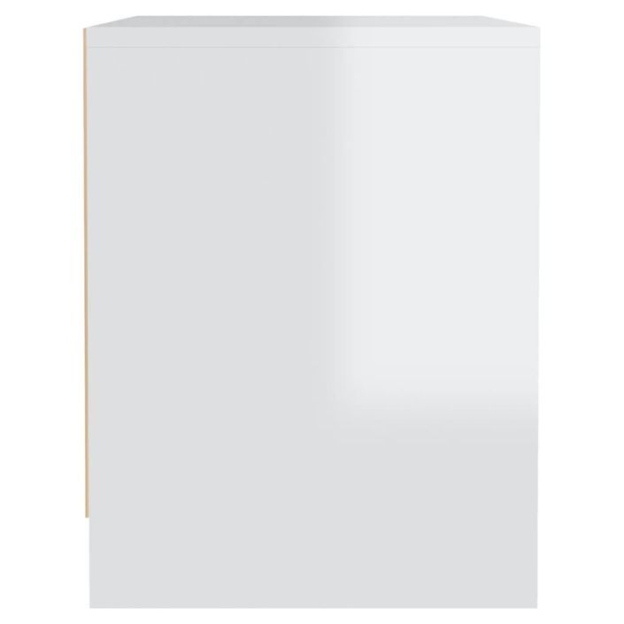 Tables de chevet Blanc brillant 45x34x44,5 cm - Lot de 2 - Photo n°7